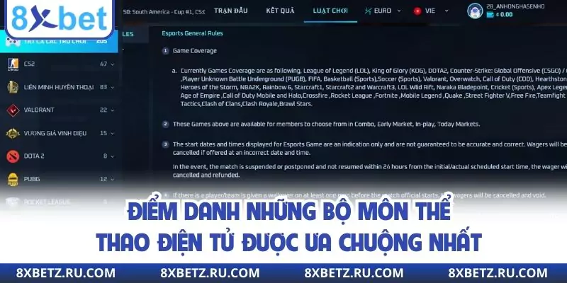 Điểm danh những bộ môn thể thao điện tử được ưa chuộng nhất